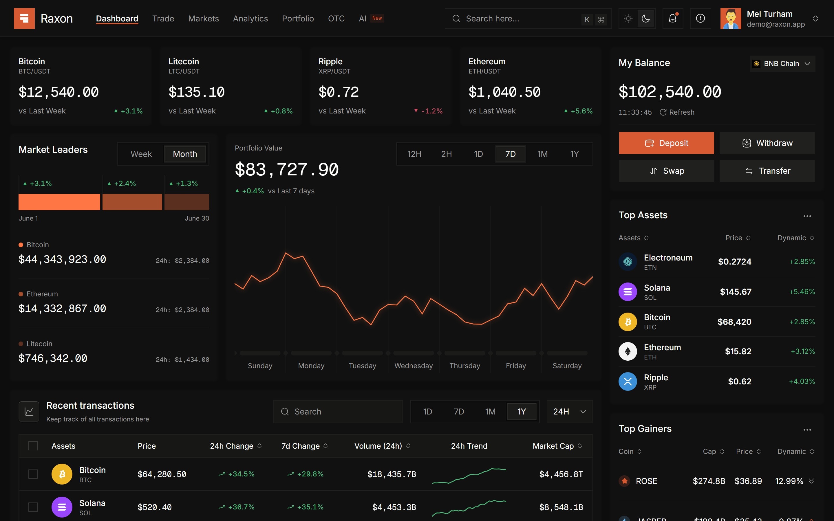 Raxon Dashboard preview